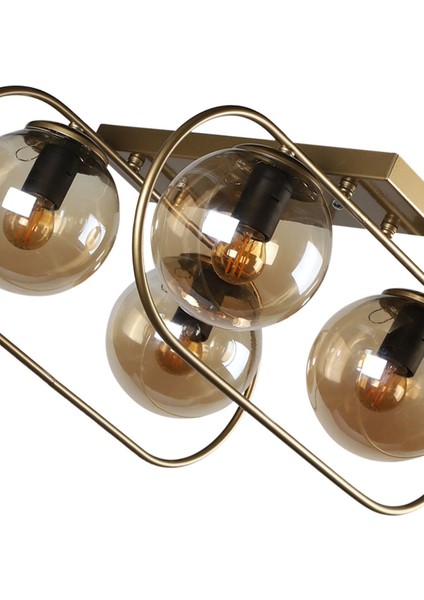 Sühan 4.lü Sıralı Eskitme Bal Glob Camlı Avize fırsatları