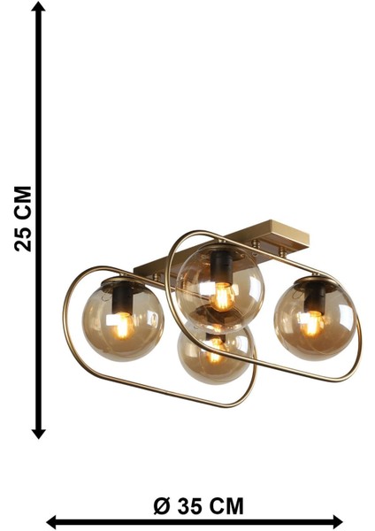 Sühan 4.lü Sıralı Eskitme Bal Glob Camlı Avize indirimleri