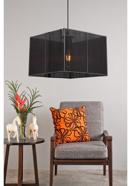 Pierro Siyah Sargılı Avize Kare