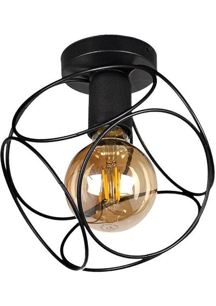 Selanik Tekli Siyah Tavan Montaj Avize modelleri