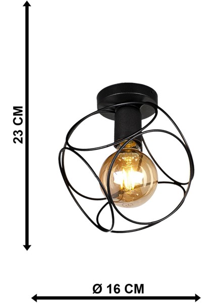 Selanik Tekli Siyah Tavan Montaj Avize indirimleri