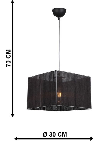 Pierro Siyah Sargılı Avize Kare indirimleri