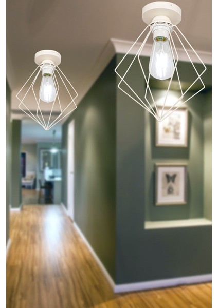 Lina Tekli Beyaz Tavan Montaj Avize