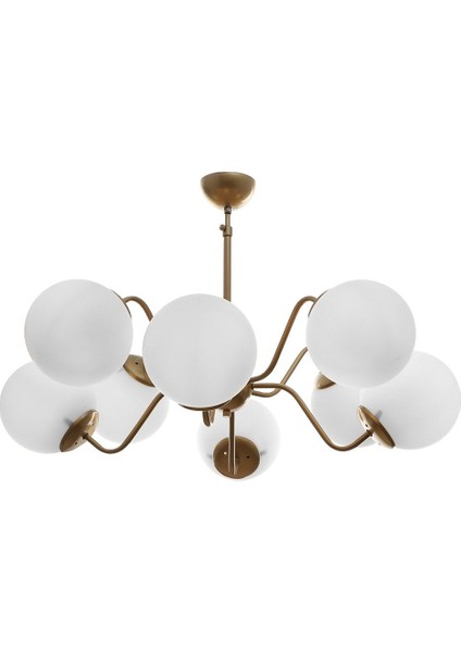 Karmen 8.li Eskitme-Beyaz Glop Camlı Avize