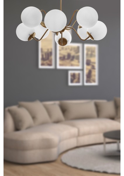 Karmen 8.li Eskitme-Beyaz Glop Camlı Avize fiyatları