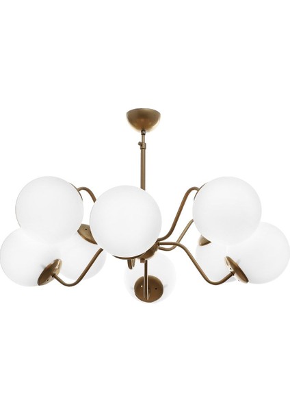 Karmen 8.li Eskitme-Beyaz Glop Camlı Avize modelleri