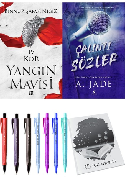 Çalıntı Sözler ve Dokuz Yayınları Yangın Mavisi 4 Kor Binnur Şafak Nigiz + Hediyeli