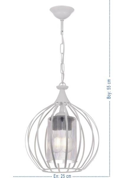 Gezegen Tekli Modern Camlı Zincirli Avize Beyaz fiyatları