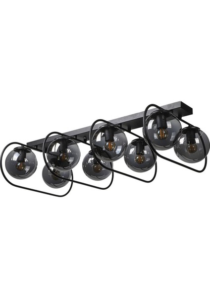 Sühan 8.li Sıralı Siyah-Füme Glop Camlı Avize modelleri