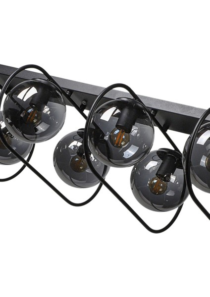 Sühan 8.li Sıralı Siyah-Füme Glop Camlı Avize fırsatları