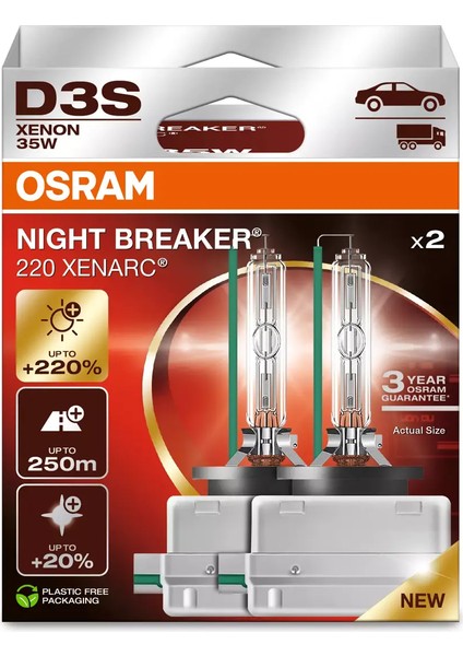 D3S Night BREAKER220 Xenarc %220 Fazla Işık (1 Tk. - 2 Ad.)