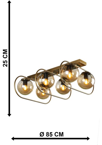 Sühan 6.lı Sıralı Eskitme Bal Glop Camlı Avize indirimleri