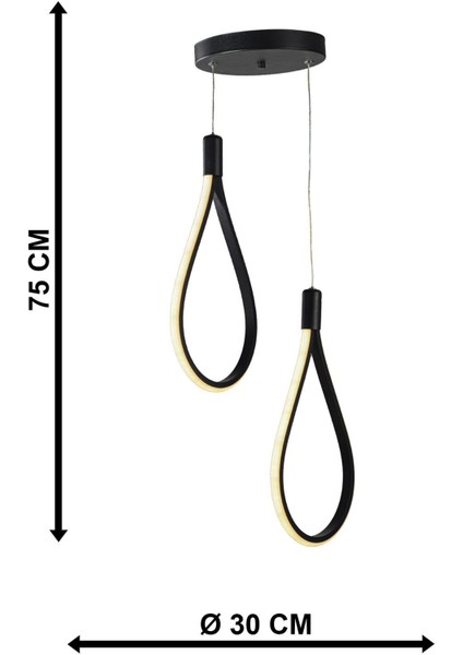 Trend 2.li Üç Renk Ledli Siyah Avize fırsatları