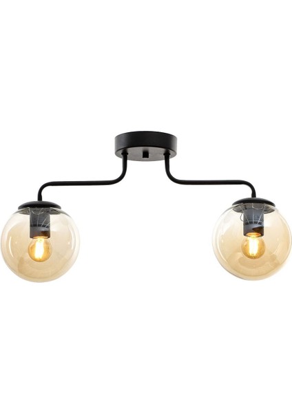 Yağmur 2.li Siyah-Bal Glop Camlı Avize fiyatları