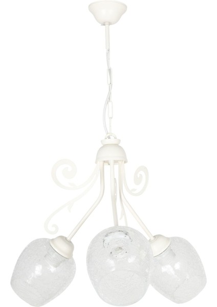 Promosyon 3.lü Beyaz-Şeffaf Camlı Avize fiyatları