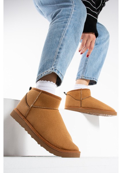 Liana Taba Süet Ince Tabanlı Içi Kürklü Kadın Bot