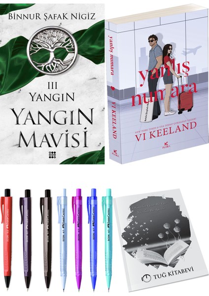 Yanlış Numara ve Dokuz Yayınları Yangın Mavisi 3 Yangın Binnur Şafak Nigiz + Hediyeli