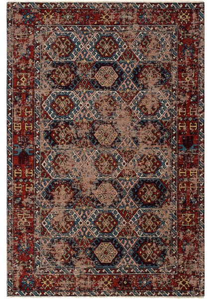 Mabel MB 03 Multy Anadolu Kilim Antik Desenli Kaymaz Taban Yıkanabilir Vintage Dokuma Makine Halısı