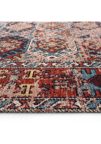 Mabel MB 03 Multy Anadolu Kilim Antik Desenli Kaymaz Taban Yıkanabilir Vintage Dokuma Makine Halısı