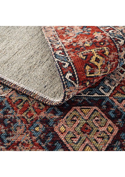 Mabel MB 03 Multy Anadolu Kilim Antik Desenli Kaymaz Taban Yıkanabilir Vintage Dokuma Makine Halısı