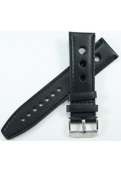 Bizon Siyah Gerçek Deri Saat Kordonu 24MM Spor Delikli Saat Kayışı fiyatları