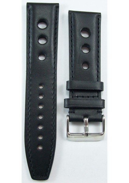 Bizon Siyah Gerçek Deri Saat Kordonu 24MM Spor Delikli Saat Kayışı fırsatları