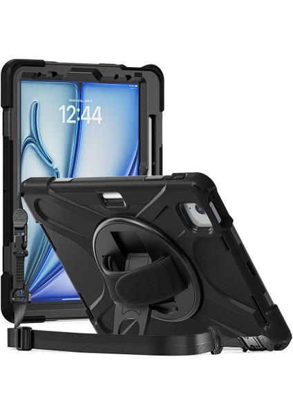 Apple iPad Pro 11 2022 M2 Kılıf Askılı Standlı Tank Koruyucu Dönen Kapak (Defender)