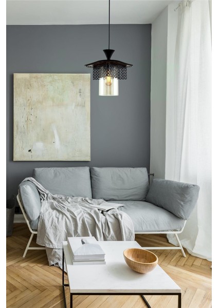 Leydi Tekli Siyah Avize