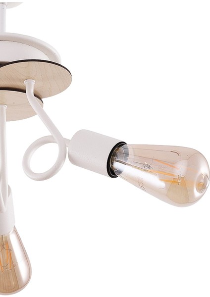 Aydinç 3'lü Beyaz Akça Ahşaplı Avize fırsatları