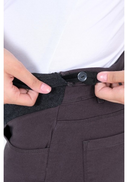 Hamile Arkası Kemerli Esnek Karın Bantlı Mom Fit Kot Pantolon Antrasit fırsatları