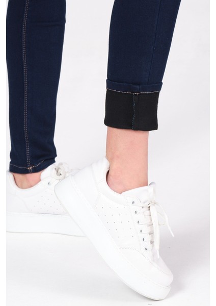 Hamile Esnek Karın Bantlı Skinny Termal Kot Pantolon Mavi indirimleri