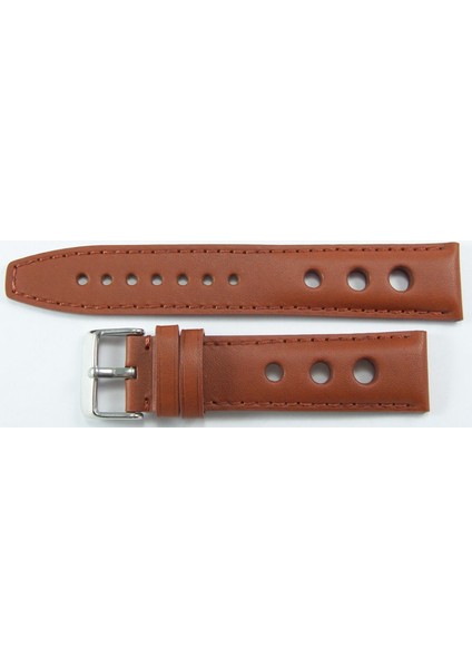 Bizon Kiremit Kahverengi Taba Gerçek Deri Saat Kordonu 24MM Spor Delikli Saat Kayışı modelleri