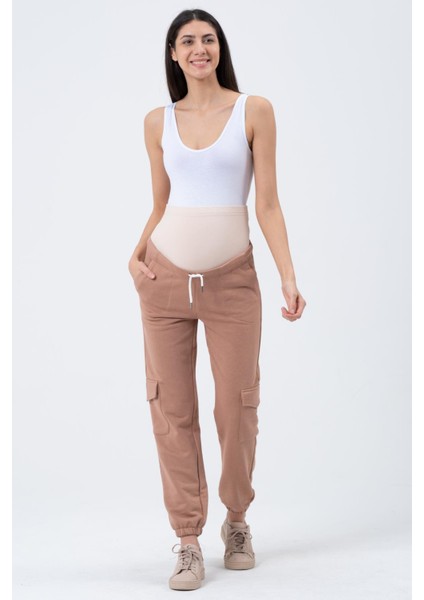 Hamile Üç Iplik Kargo Eşofman Altı Kahverengi fiyatları