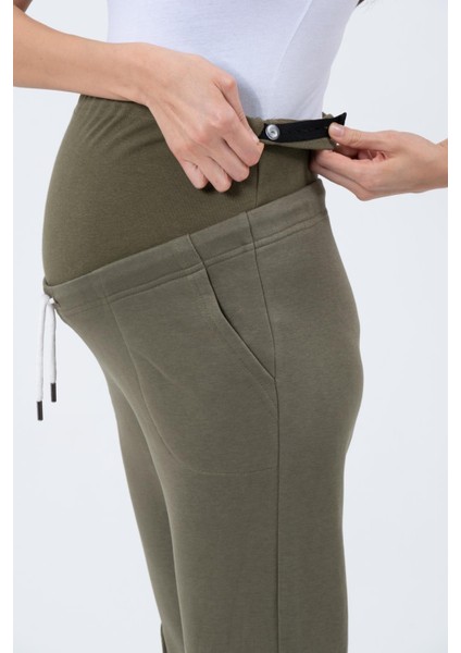 Hamile Üç Iplik Kargo Eşofman Altı Haki indirimleri