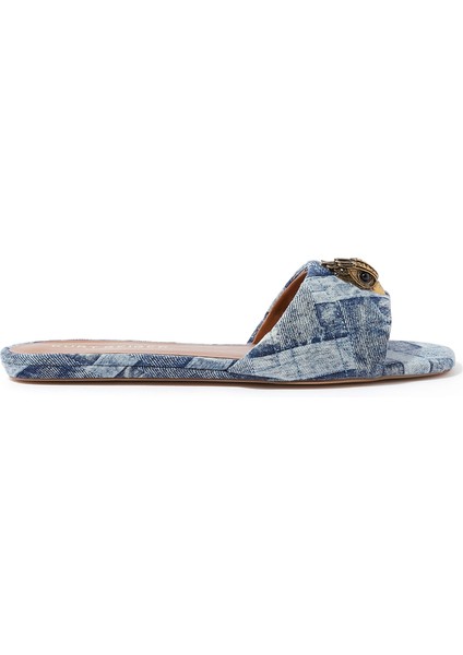 Kurt Geiger Topuklu Ayakkabı Kensington Denim Flat Sandals Rahat Şık