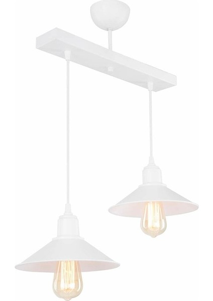 Maya 2li Sıralı Beyaz Salon- Oturma Odası - Çocuk Odası -Mutfak - Yemek Odası Avize