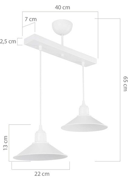 Maya 2li Sıralı Beyaz Salon- Oturma Odası - Çocuk Odası -Mutfak - Yemek Odası Avize modelleri
