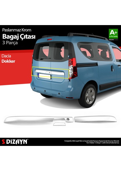 Dacia Dokker Krom Bagaj Çıtası 3 Prç. 2012 Üzeri