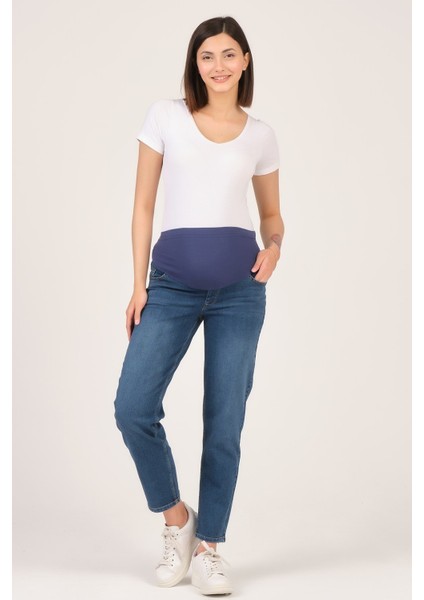 Hamile Arka Kemerli Kot Pantolon Mavi fiyatları