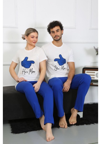 Erkek Pamuk Penye Sevgili Kombini Pijama Takımı Beyaz 50129 Tek Takım Fiyatıdır