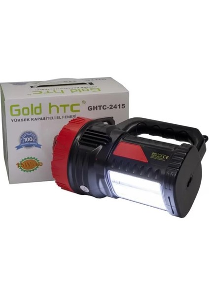 LED Projektör Işıldak Şarjlı El Feneri 15W Gold Htc GHTC-2415