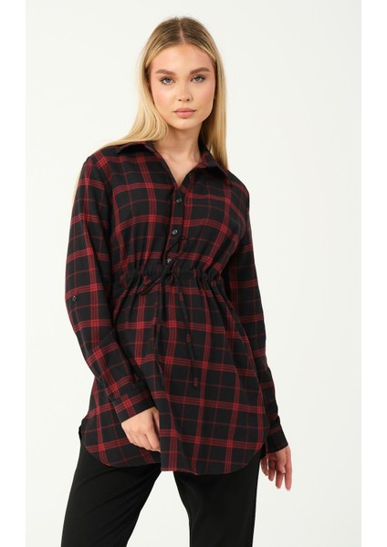 Hamile Uzun Kollu Ekose Gömlek Bordo indirimleri