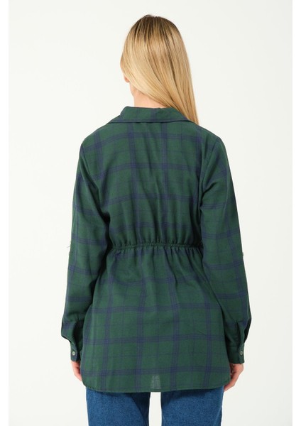 Hamile Uzun Kollu Ekose Gömlek Yeşil fırsatları