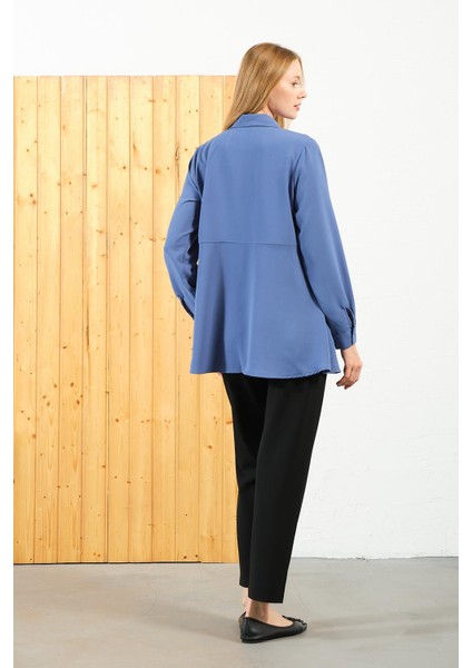 Hamile Uzun Kollu Gömlek Indigo fiyatları