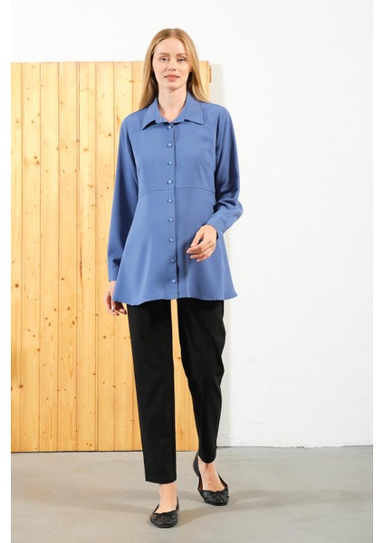 Hamile Uzun Kollu Gömlek Indigo modelleri