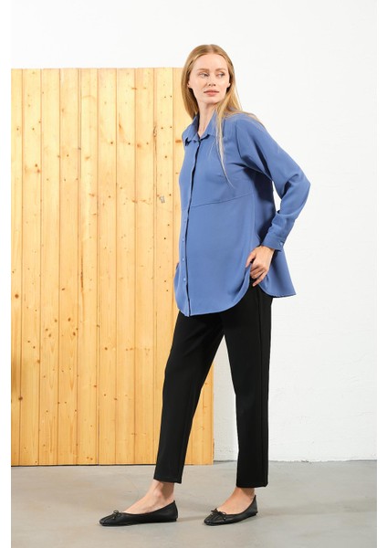 Hamile Uzun Kollu Gömlek Indigo indirimleri