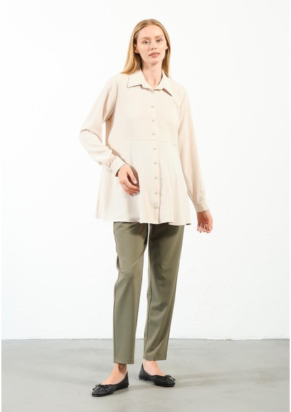 Hamile Uzun Kollu Gömlek Krem modelleri