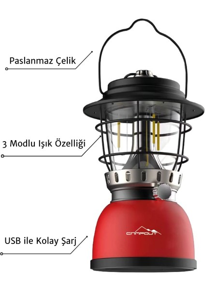 LED Şarjlı Gemici Kamp Feneri