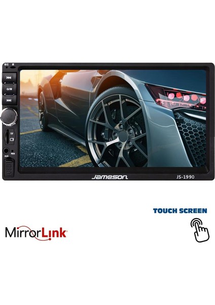 JS-1990 Double Teyp Kameralı 7" 4X55W Mirror Link Bt/usb/sd/mp5/aux/fmtofas Seri