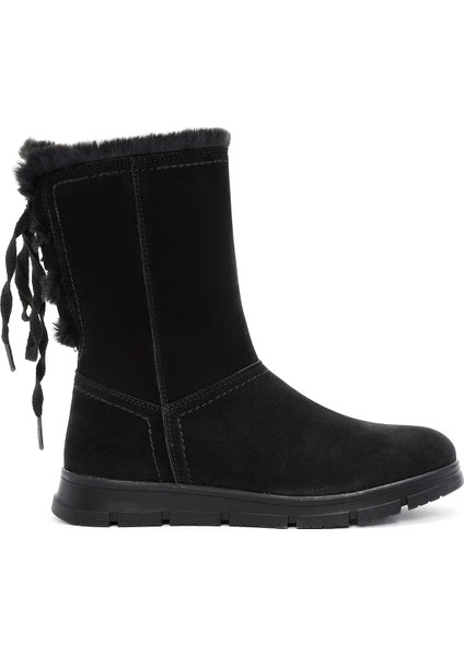 Kadın Siyah Fermuarlı Süet Bot 24WFE252510